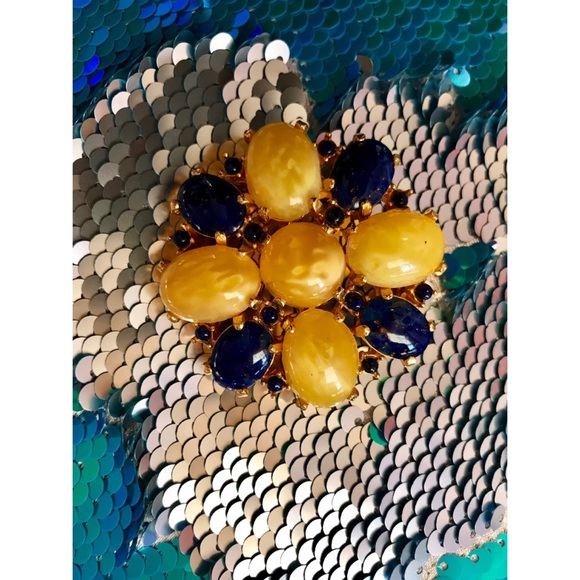 Vintage- Lapis Brooch - Picture 4 of 4